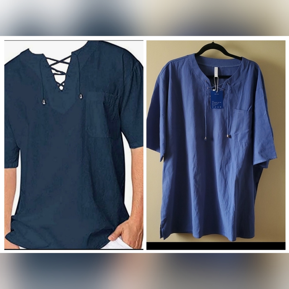 Mens Short Sleeve Work Shirt Loose Fit  sz XXL